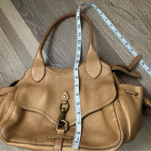 Cole Hann Gold metallic Tan Leather Handbag - Picture 8 of 9
